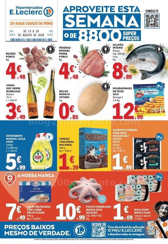 Antevisão Folheto E-LECLERC Promoções de 13 a 19 agosto